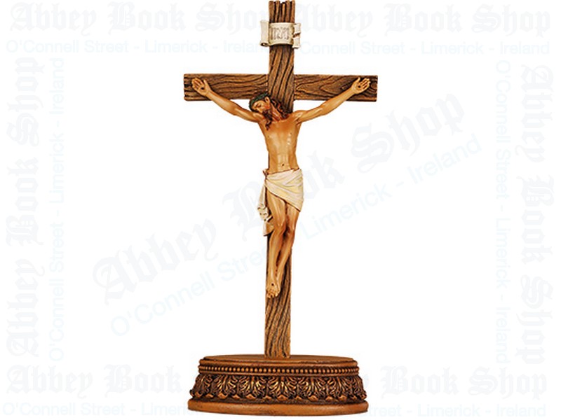 Resin Standing Crucifix 9″