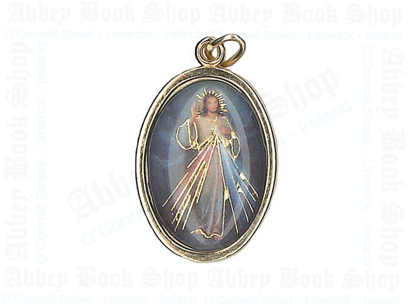 Medal/Gold Finish/Divine Mercy Picture