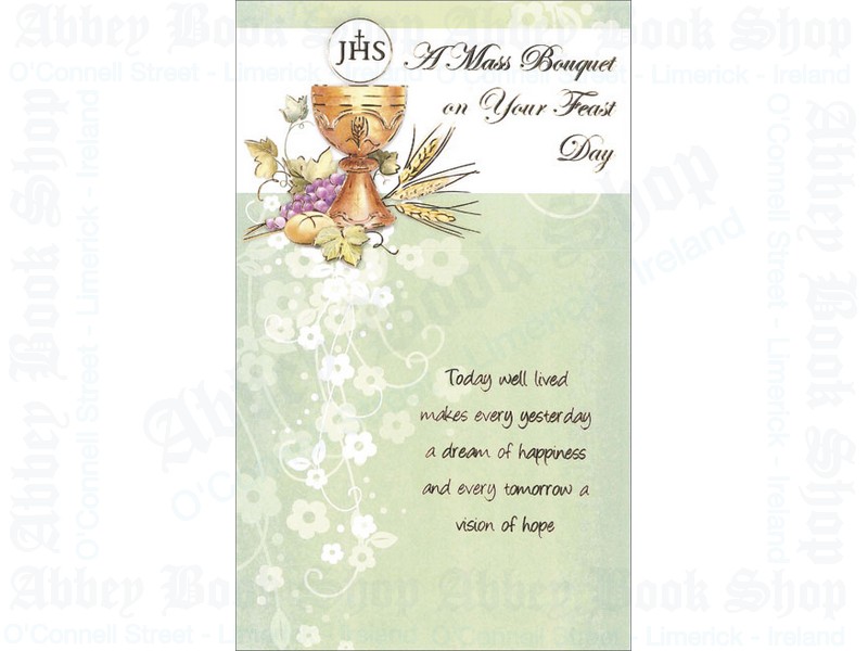 Mass Bouquet On Your Feast Day Card