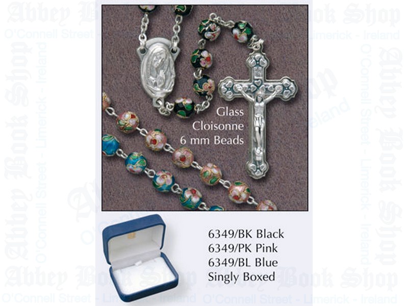 Glass Rosary Beads – Blue/Cloisonne 8mm