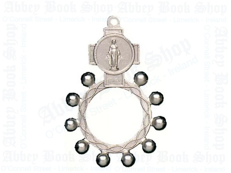 Miraculous Medal Oxidised Rosary Ring