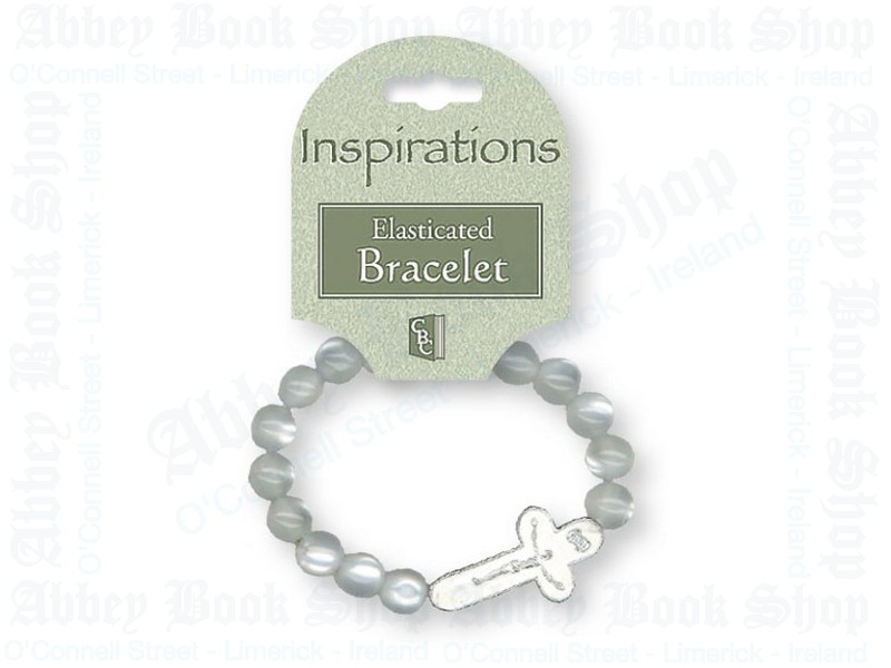 Bracelet – White with Crucifix