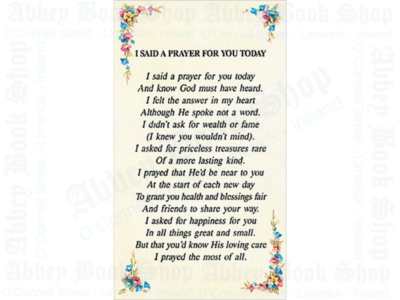 Verse Leaflet/I Said A Prayer