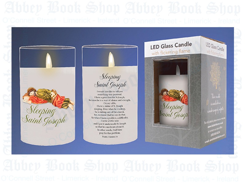 LED Glass Candle – Sleeping Saint Joseph