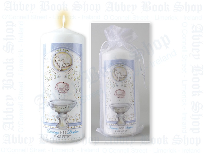 Christening Candle/Boy/6″ Gift Bagged