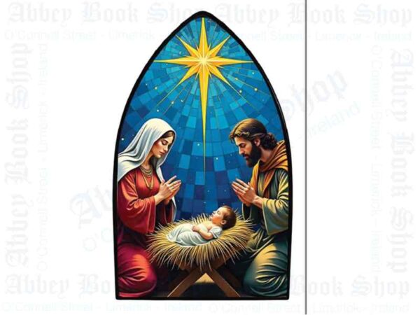 Nativity Scene - Stained Glass Plaque (Arched)